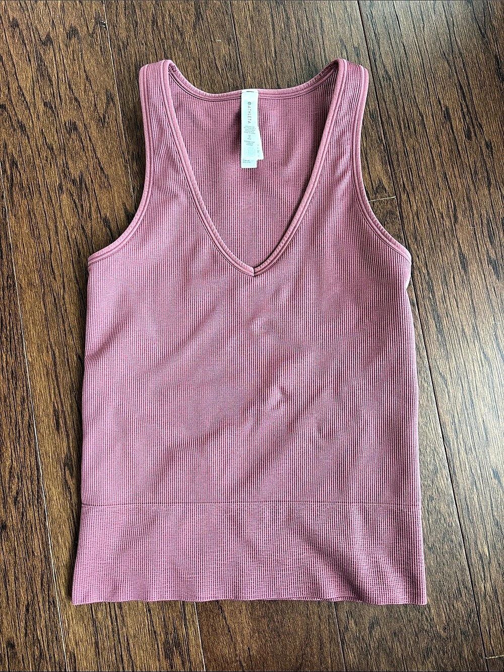 Athleta Aurora Tank V-Neck Ribbed Tank Pink Size XS